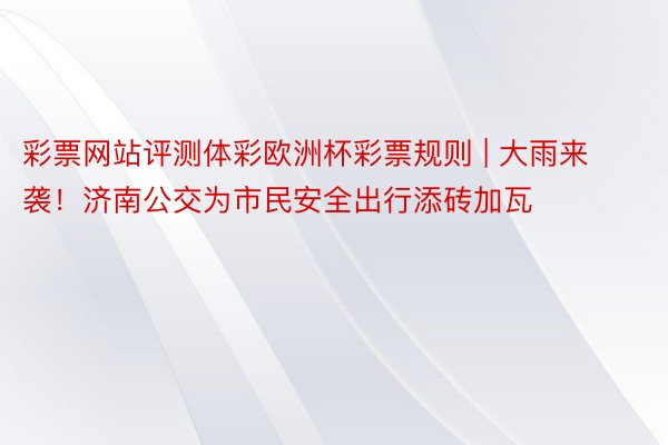 彩票网站评测体彩欧洲杯彩票规则 | 大雨来袭！济南公交为市民安全出行添砖加瓦