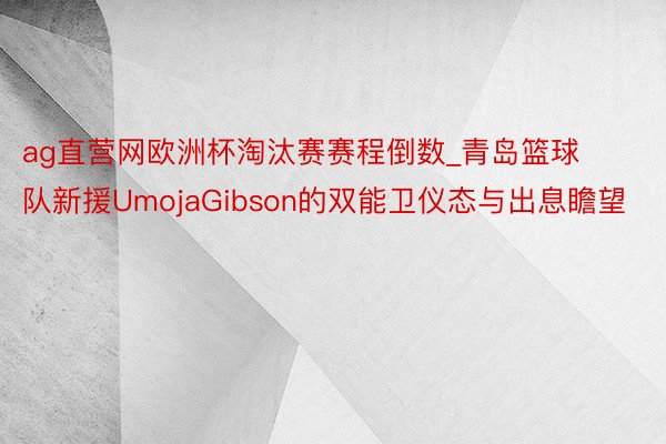 ag直营网欧洲杯淘汰赛赛程倒数_青岛篮球队新援UmojaGibson的双能卫仪态与出息瞻望